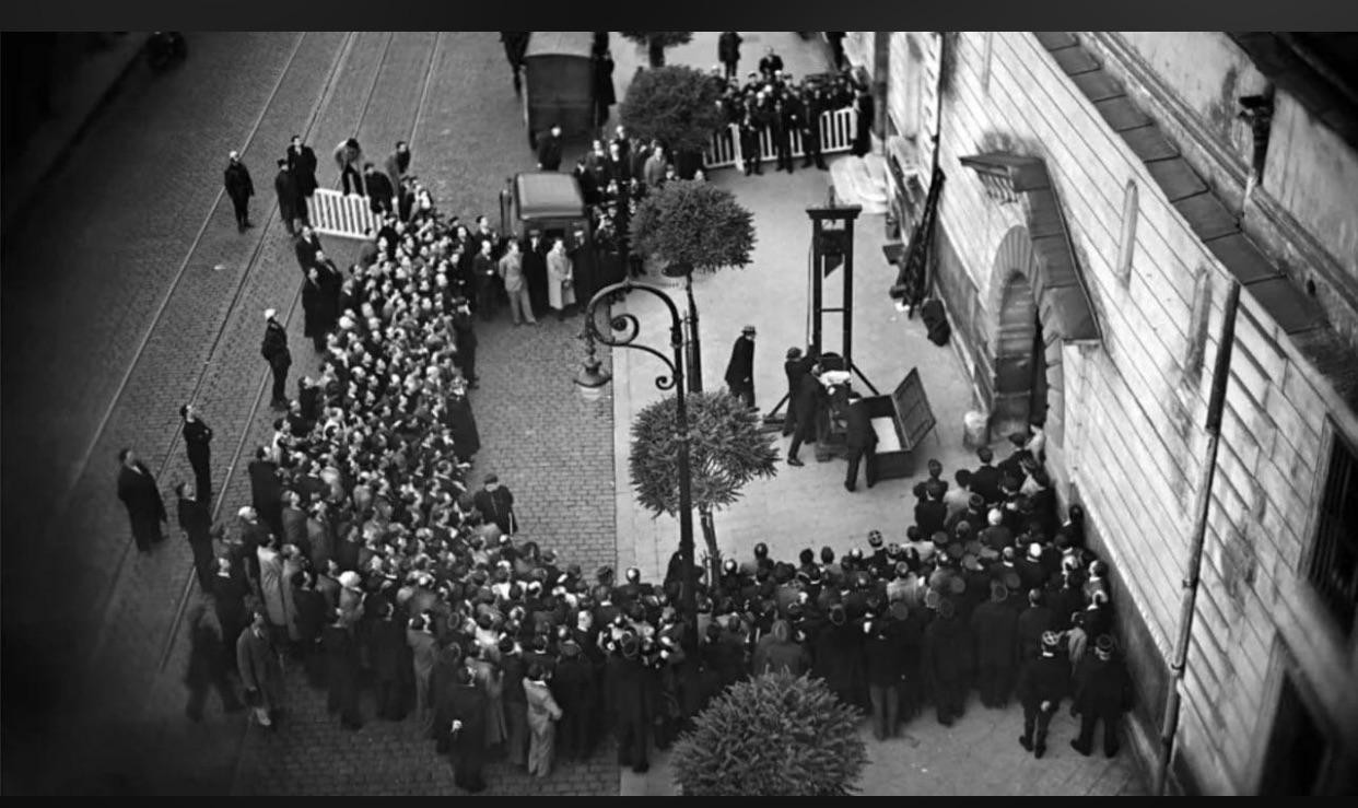 最后一次公开断头台处决。1939年6月17日，法国凡尔赛。