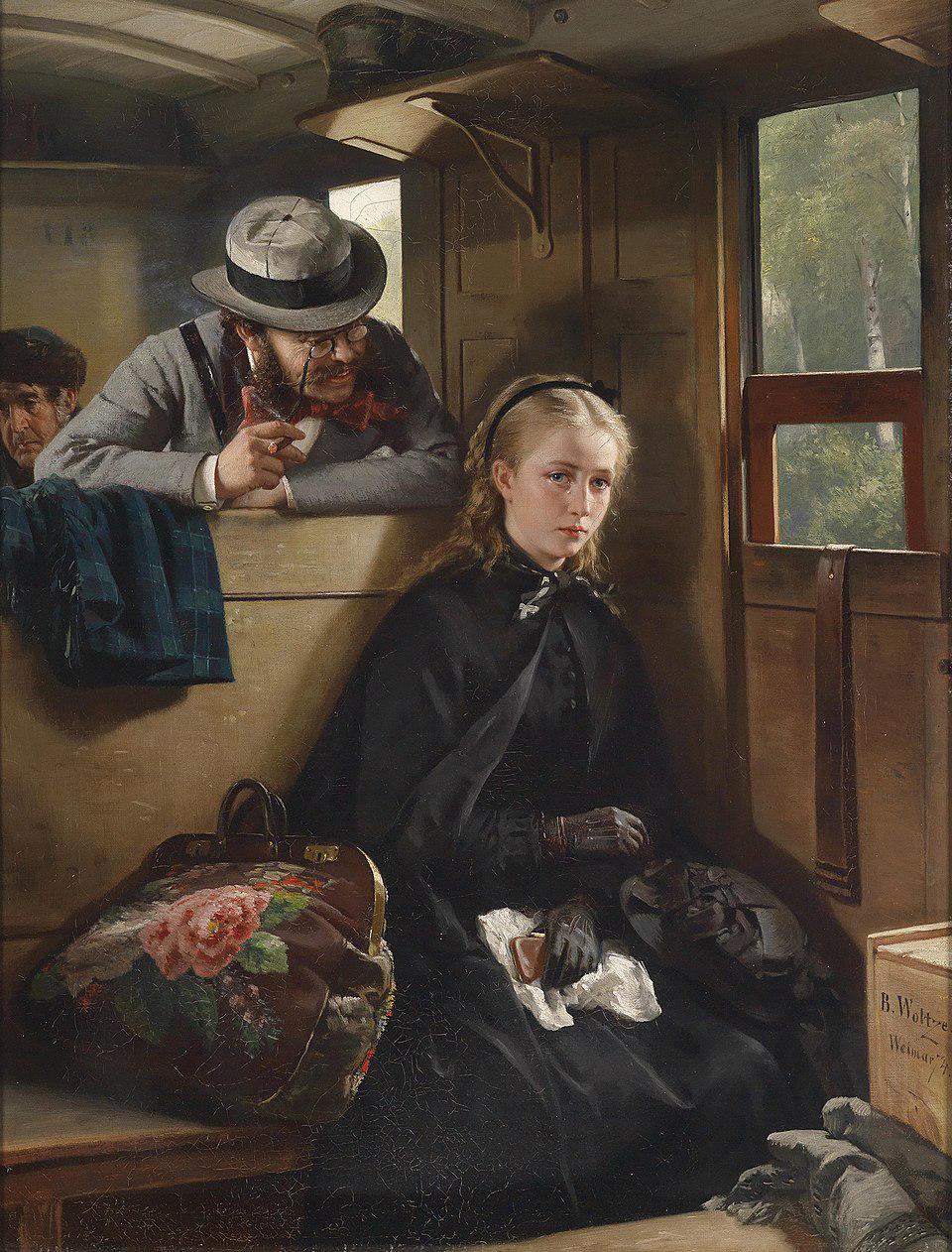 "恼人的绅士"——贝特霍尔德·沃尔策，1874年。女孩眼角有泪