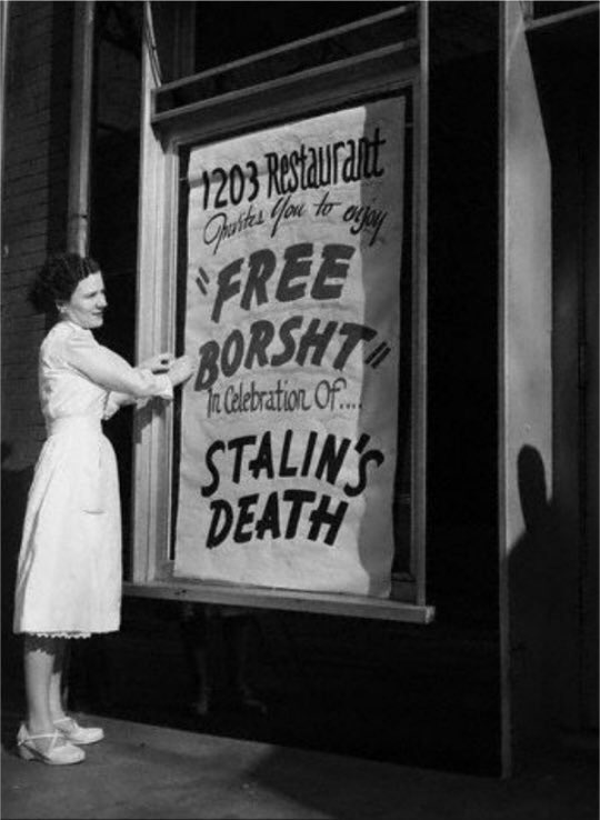 Today is the 65th anniversary of Stalin's death. Here is how an Ukrainian immigrant celebrated the occasion. 1953 [540 × 738]