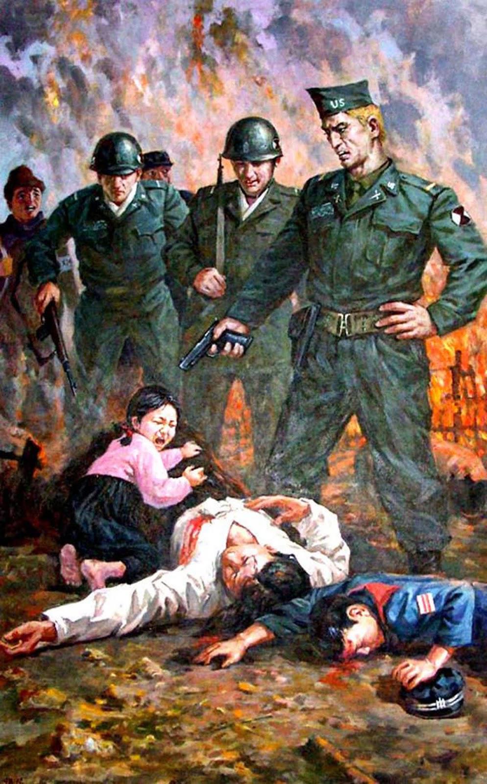 朝鲜反美宣传画——信川美国暴行博物馆